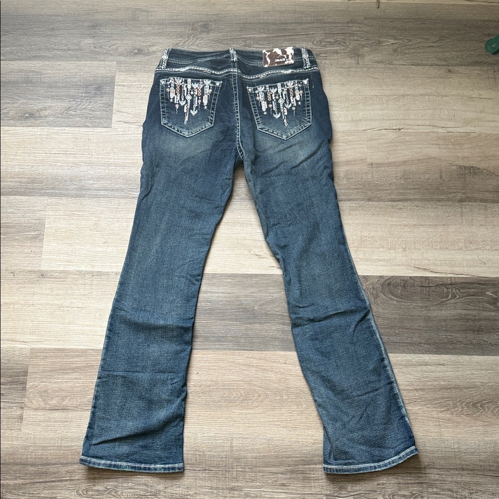 Grace in LA Dark Blue Boot Cut Jeans